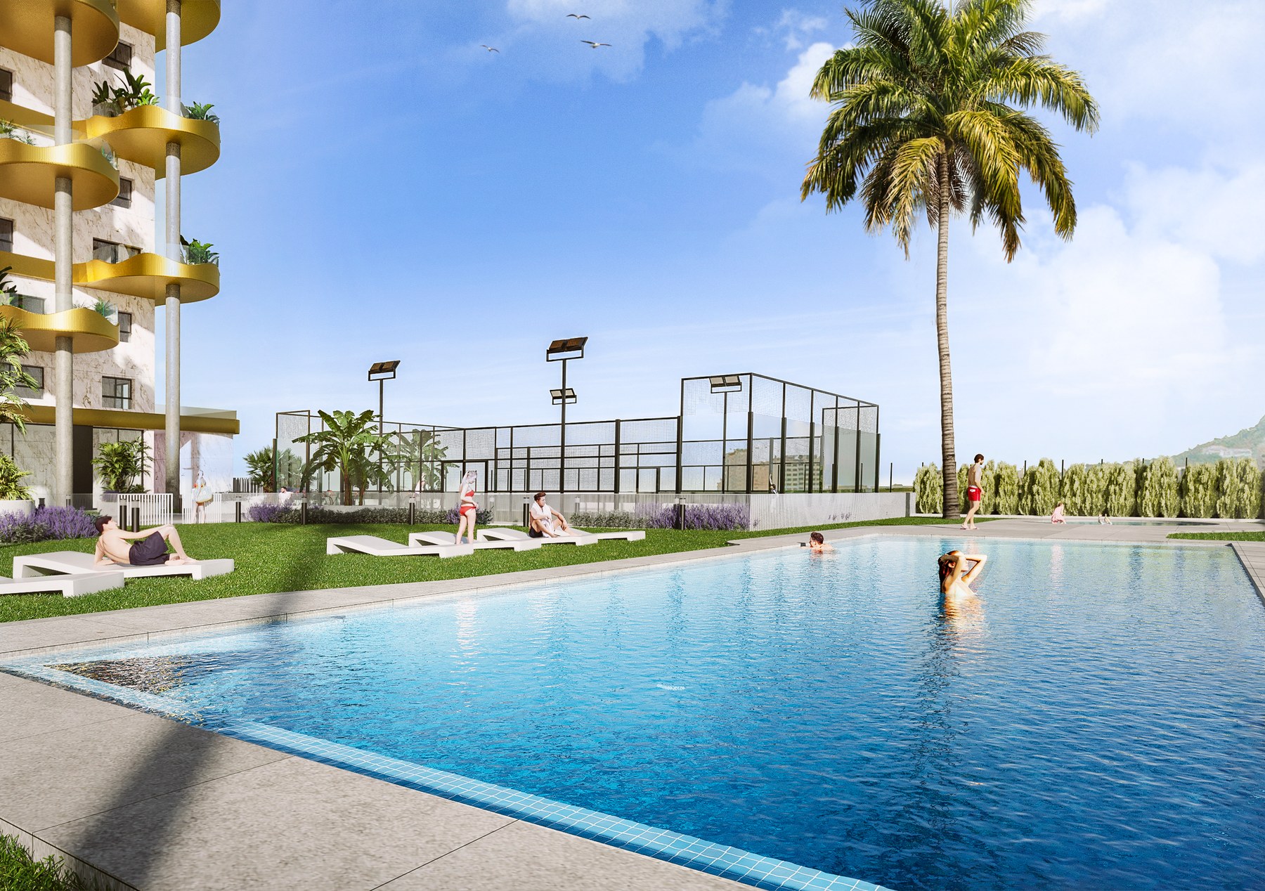 Golden Leaves Tower Calpe pool and community area